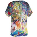 Multicolor Anime Colors Colorful Women s Oversized T-Shirt View2