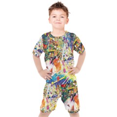 Multicolor Anime Colors Colorful Kids  T-shirt And Shorts Set by Ket1n9