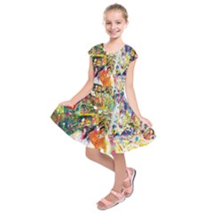 Multicolor Anime Colors Colorful Kids  Short Sleeve Dress by Ket1n9