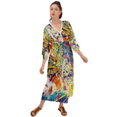 Multicolor Anime Colors Colorful Grecian Style  Maxi Dress