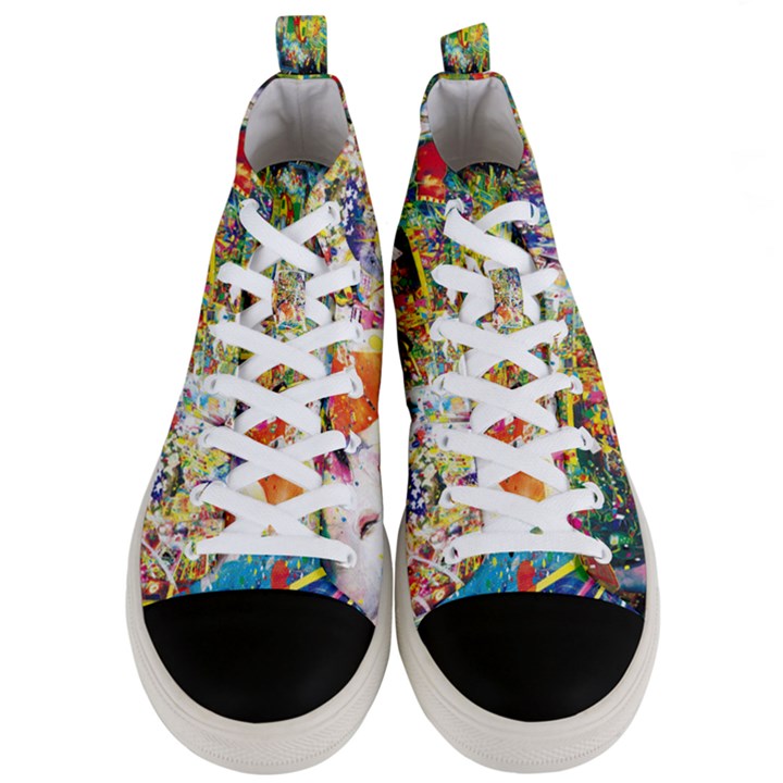 Multicolor Anime Colors Colorful Men s Mid-Top Canvas Sneakers