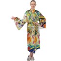 Multicolor Anime Colors Colorful Maxi Velvet Kimono View1