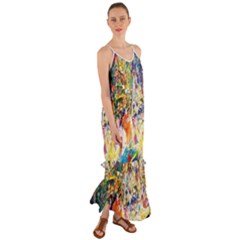 Multicolor Anime Colors Colorful Cami Maxi Ruffle Chiffon Dress by Ket1n9