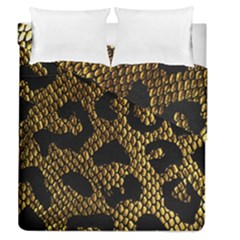 Metallic Snake Skin Pattern Duvet Cover Double Side (queen Size) by Ket1n9