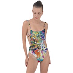 Multicolor Anime Colors Colorful Tie Strap One Piece Swimsuit by Ket1n9