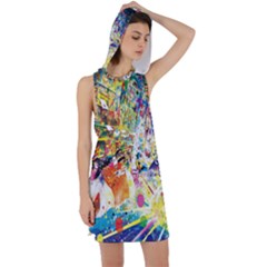 Multicolor Anime Colors Colorful Racer Back Hoodie Dress by Ket1n9