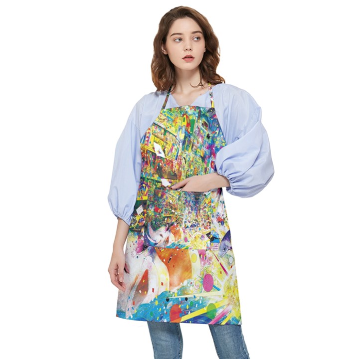 Multicolor Anime Colors Colorful Pocket Apron