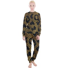 Metallic Snake Skin Pattern Women s Lounge Set by Ket1n9