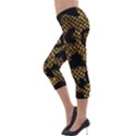 Metallic Snake Skin Pattern Lightweight Velour Capri Leggings  View3