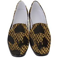 Metallic Snake Skin Pattern Women s Classic Loafer Heels by Ket1n9