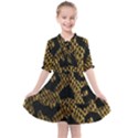 Metallic Snake Skin Pattern Kids  All Frills Chiffon Dress View1