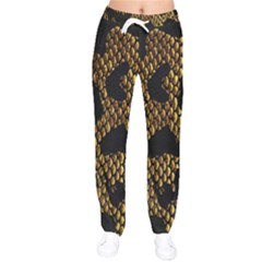 Metallic Snake Skin Pattern Women Velvet Drawstring Pants by Ket1n9