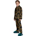 Metallic Snake Skin Pattern Kids  Long Sleeve Velvet Pajamas Set View2