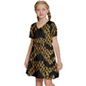 Metallic Snake Skin Pattern Kids  Short Sleeve Tiered Mini Dress View2