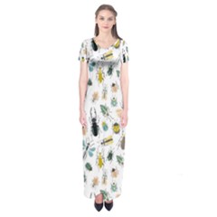 Insect Animal Pattern Short Sleeve Maxi Dress by Ket1n9