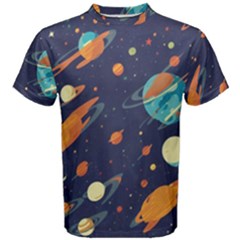 Space Galaxy Planet Universe Stars Night Fantasy Men s Cotton T-shirt by Ket1n9