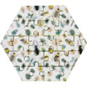 Insect Animal Pattern Wooden Puzzle Hexagon View1