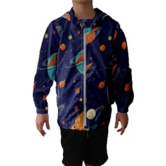 Space Galaxy Planet Universe Stars Night Fantasy Kids  Hooded Windbreaker