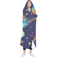 Space Galaxy Planet Universe Stars Night Fantasy Wearable Blanket by Ket1n9