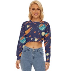 Space Galaxy Planet Universe Stars Night Fantasy Lightweight Long Sleeve Sweatshirt by Ket1n9