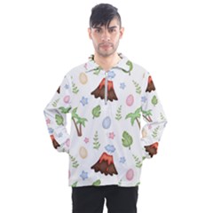 Cute Palm Volcano Seamless Pattern Men s Half Zip Pullover by Ket1n9