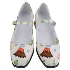 Cute Palm Volcano Seamless Pattern Women s Mary Jane Shoes