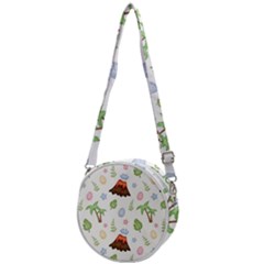 Cute Palm Volcano Seamless Pattern Crossbody Circle Bag by Ket1n9