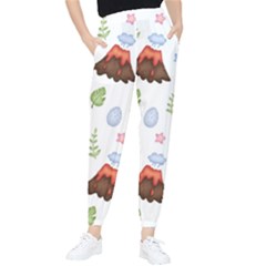 Cute Palm Volcano Seamless Pattern Women s Tapered Pants