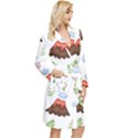 Cute Palm Volcano Seamless Pattern Long Sleeve Velvet Robe View3