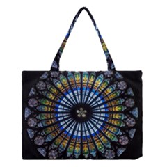 Stained Glass Rose Window In France s Strasbourg Cathedral Medium Tote Bag by Ket1n9