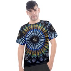 Stained Glass Rose Window In France s Strasbourg Cathedral Men s Sport Top by Ket1n9