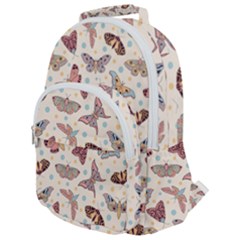 Pattern With Butterflies Moths Rounded Multi Pocket Backpack by Ket1n9