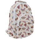 Pattern With Butterflies Moths Rounded Multi Pocket Backpack View2