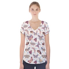 Another Monster Pattern Short Sleeve Front Detail Top by Ket1n9