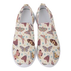 Pattern With Butterflies Moths Women s Slip On Sneakers by Ket1n9