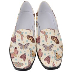 Pattern With Butterflies Moths Women s Classic Loafer Heels by Ket1n9