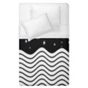 Black And White Waves And Stars Abstract Backdrop Clipart Duvet Cover (Single Size) View1