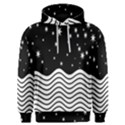 Black And White Waves And Stars Abstract Backdrop Clipart Men s Overhead Hoodie View1