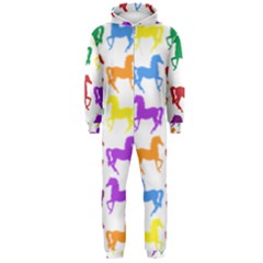 Colorful Horse Background Wallpaper Hooded Jumpsuit (men) by Hannah976