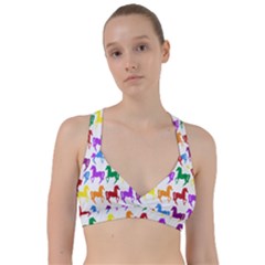 Colorful Horse Background Wallpaper Sweetheart Sports Bra by Hannah976