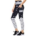 Black And White Waves And Stars Abstract Backdrop Clipart Pocket Leggings  View3