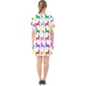 Colorful Horse Background Wallpaper Sixties Short Sleeve Mini Dress View2