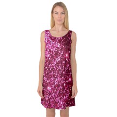 Pink Glitter Sleeveless Satin Nightdress by Hannah976