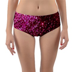 Pink Glitter Reversible Mid-waist Bikini Bottoms by Hannah976