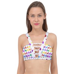 Colorful Horse Background Wallpaper Cage Up Bikini Top by Hannah976