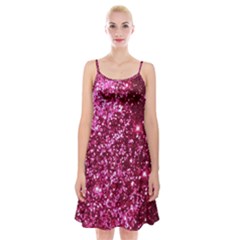 Pink Glitter Spaghetti Strap Velvet Dress by Hannah976