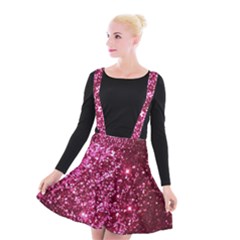 Pink Glitter Suspender Skater Skirt by Hannah976