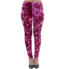 Pink Glitter Lightweight Velour Leggings by Hannah976