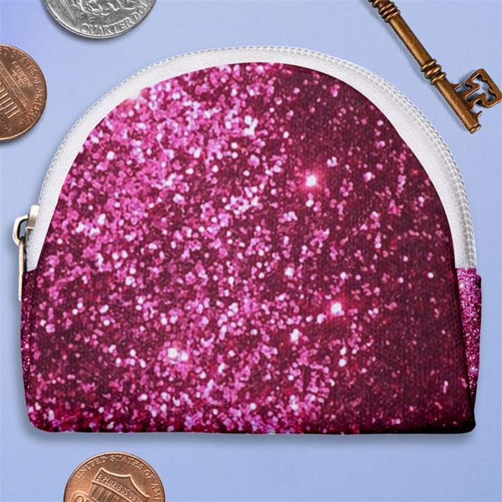 Pink Glitter Horseshoe Style Canvas Pouch