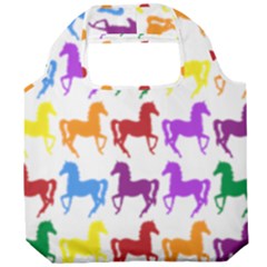 Colorful Horse Background Wallpaper Foldable Grocery Recycle Bag by Hannah976